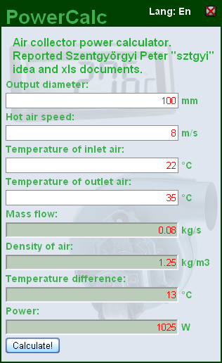 Power Calculator Opera Widget