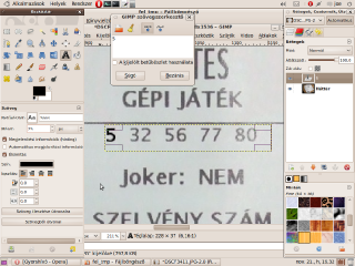gimp - szöveg eszköztár