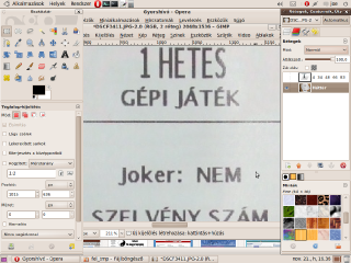 gimp - régi számok törölve