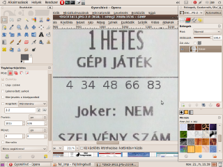 gimp - egyesített rétegek