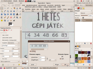 gimp - szöveg elmosása